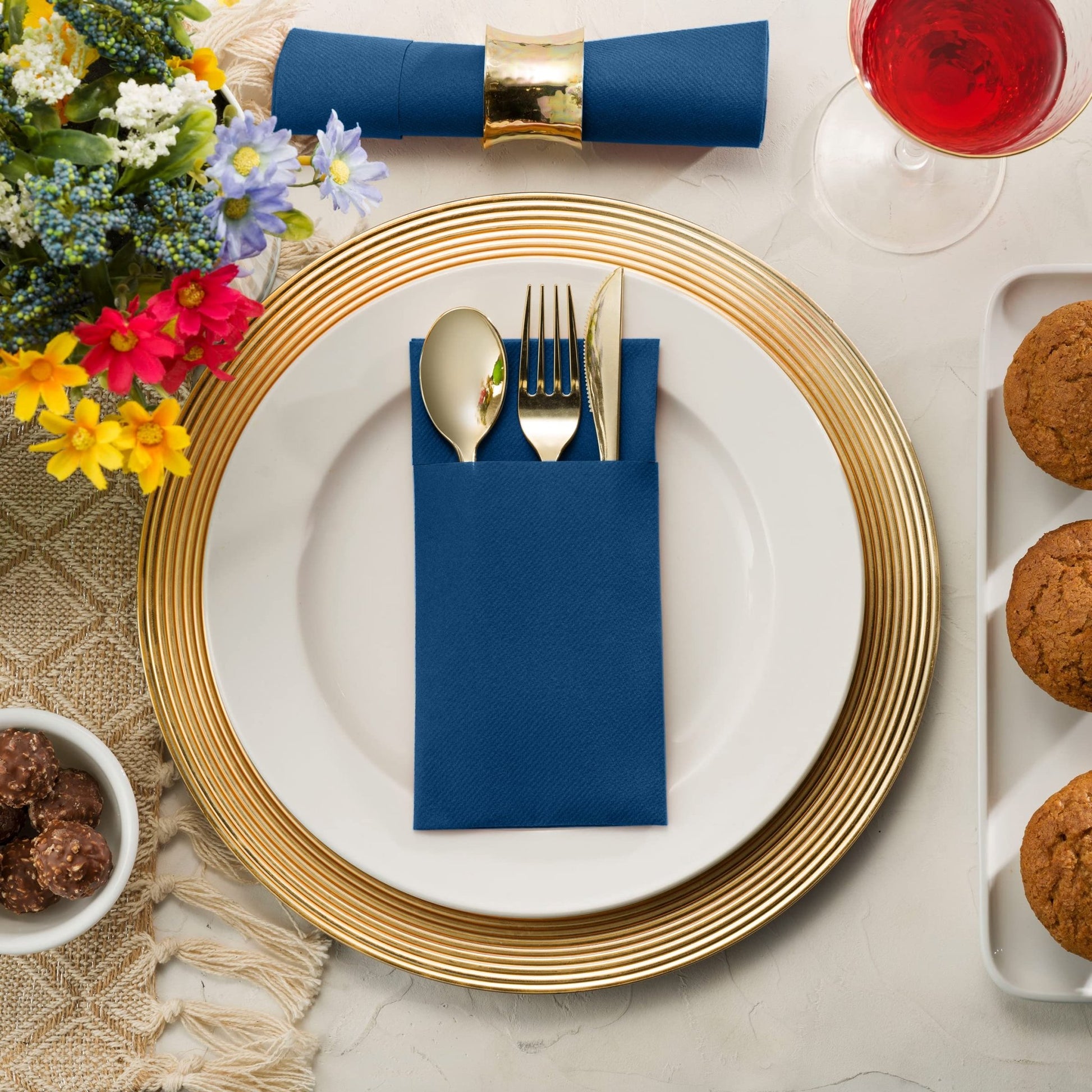 Disposable Linen-Feel Dinner Pocket Napkins | Airlaid Paper, 12"x16" - Naptec Paper - Servietto