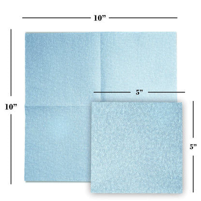 Disposable Cloth-Like Beverage Napkins | Blue Denim, 10"x10"