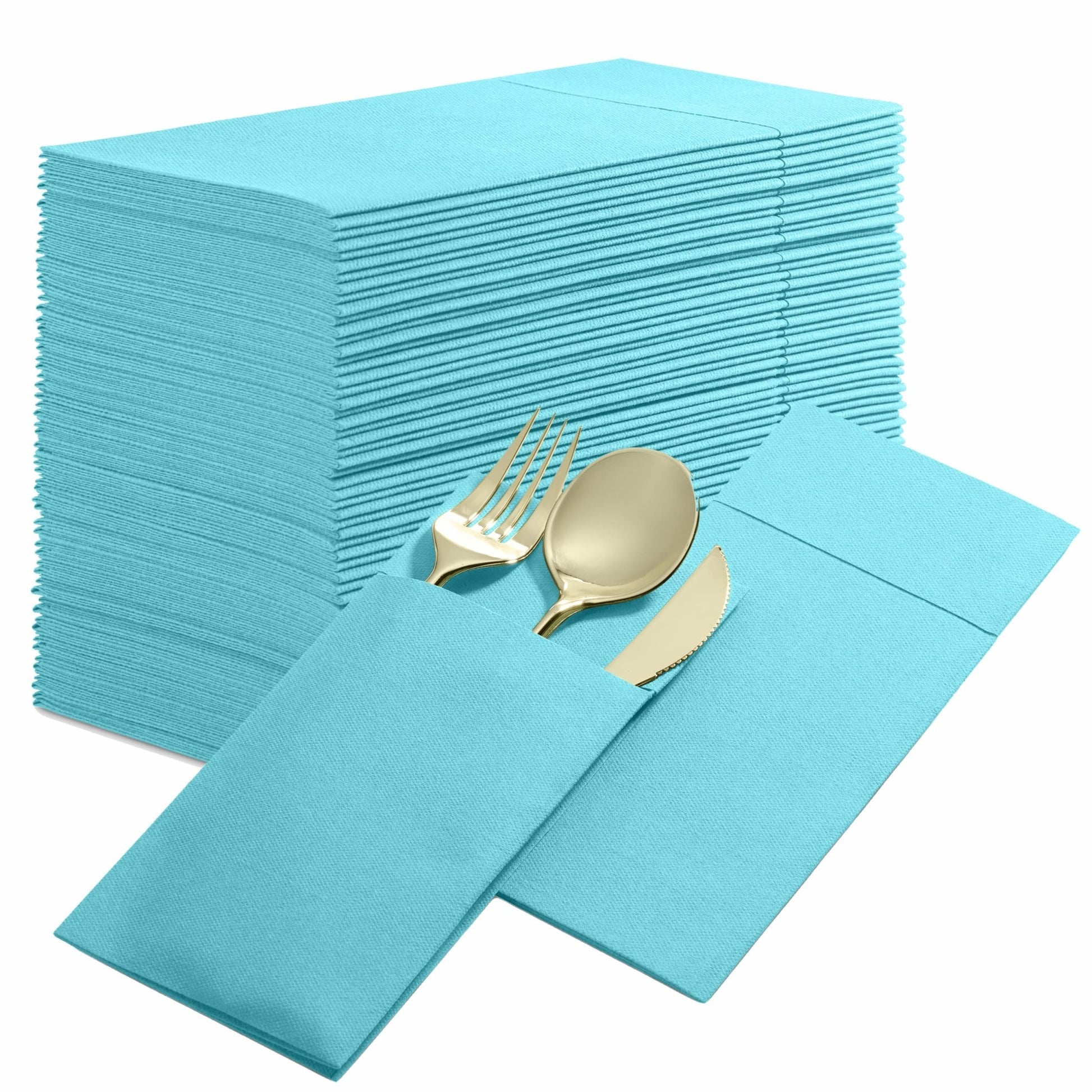 Disposable Linen-Feel Dinner Napkins with Pocket Napkins | Airlaid Paper, 16"x16" - Naptec Paper - BloominGoods