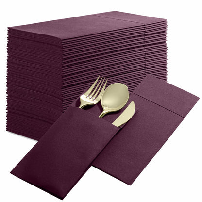Disposable Linen-Feel Dinner Napkins with Pocket Napkins | Airlaid Paper, 16"x16" - Naptec Paper - BloominGoods