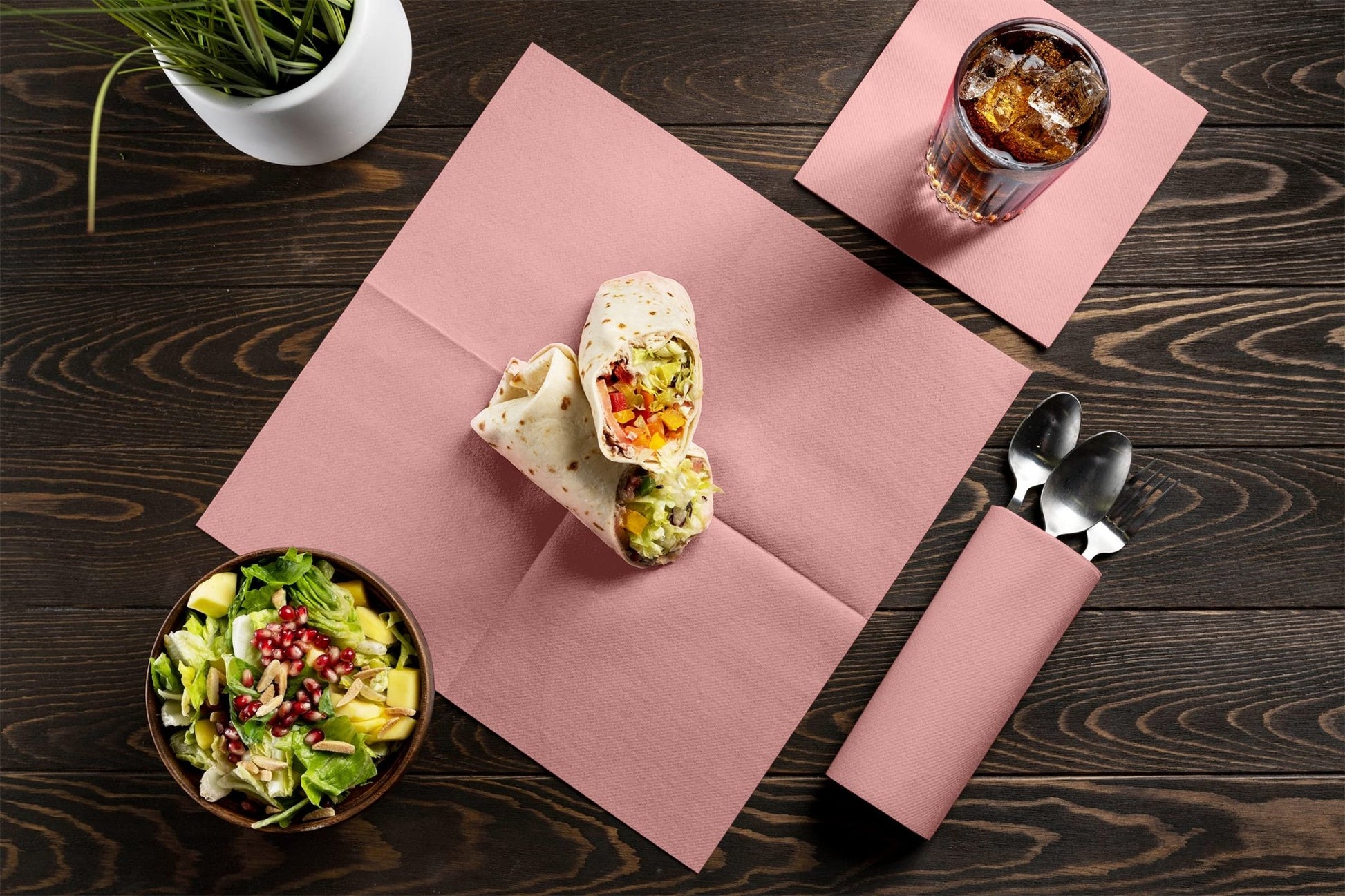 Disposable Linen-Feel Cocktail Napkins | Airlaid Paper, 8"x8" (unfolded), 100-Pack - Naptec Paper - BloominGoods