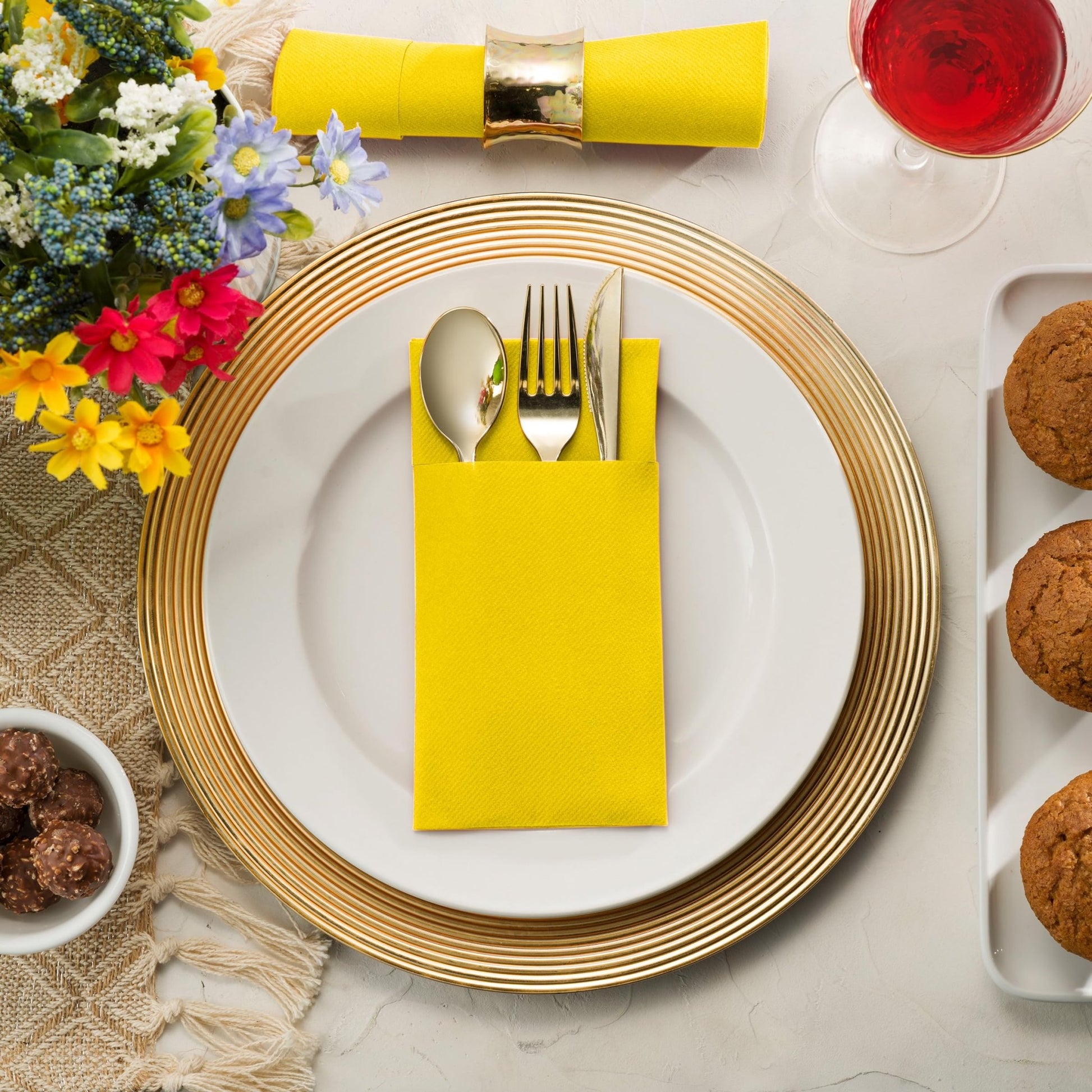 Disposable Linen-Feel Dinner Pocket Napkins | Airlaid Paper, 12"x16" - Naptec Paper - Servietto