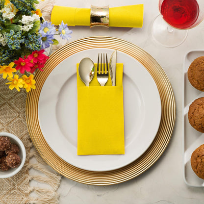 Disposable Linen-Feel Dinner Pocket Napkins | Airlaid Paper, 12"x16" - Naptec Paper - Servietto