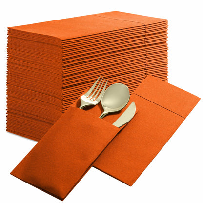 Disposable Linen-Feel Dinner Napkins with Pocket Napkins | Airlaid Paper, 16"x16" - Naptec Paper - BloominGoods