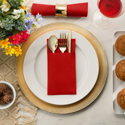 Disposable Linen-Feel Dinner Pocket Napkins | Airlaid Paper, 12"x16" - Naptec Paper - Servietto