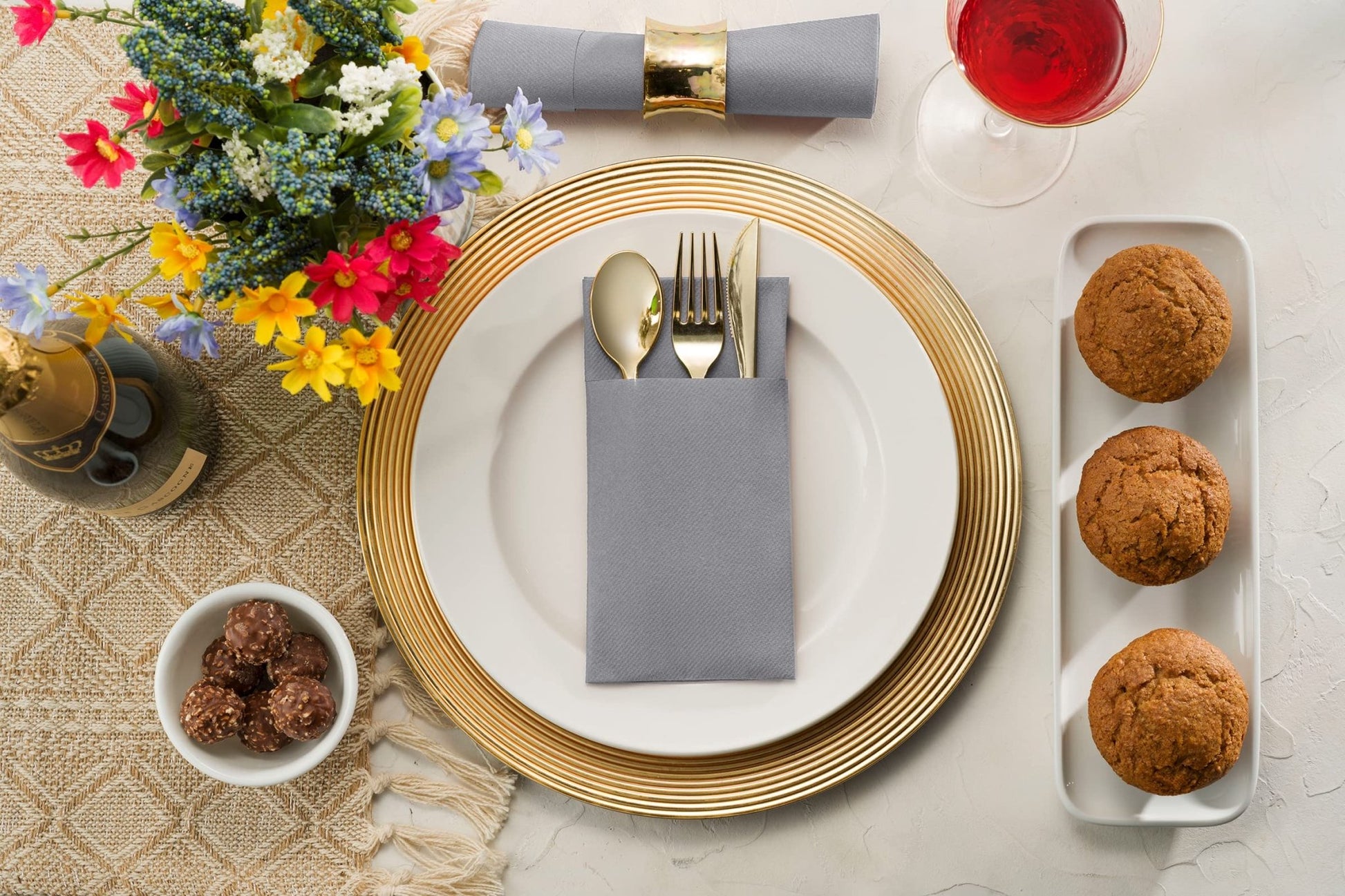 Disposable Linen-Feel Dinner Pocket Napkins | Airlaid Paper, 12"x16" - Naptec Paper - Servietto