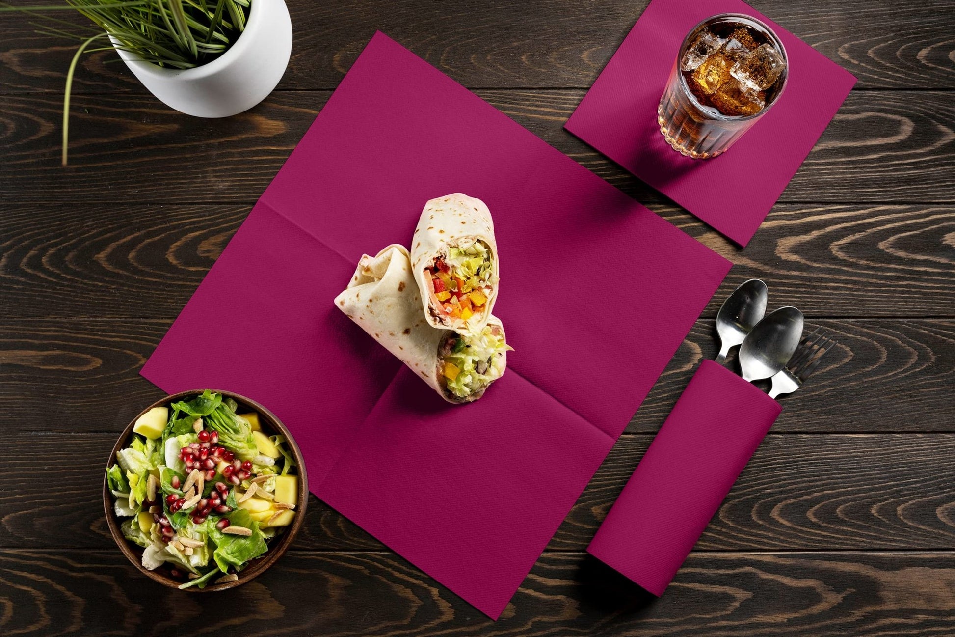Disposable Linen-Feel Cocktail Napkins | Airlaid Paper, 8"x8" (unfolded), 100-Pack - Naptec Paper - BloominGoods