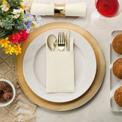 Disposable Linen-Feel Dinner Pocket Napkins | Airlaid Paper, 12"x16" - Naptec Paper - Servietto