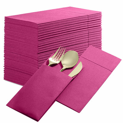 Disposable Linen-Feel Dinner Napkins with Pocket Napkins | Airlaid Paper, 16"x16" - Naptec Paper - BloominGoods