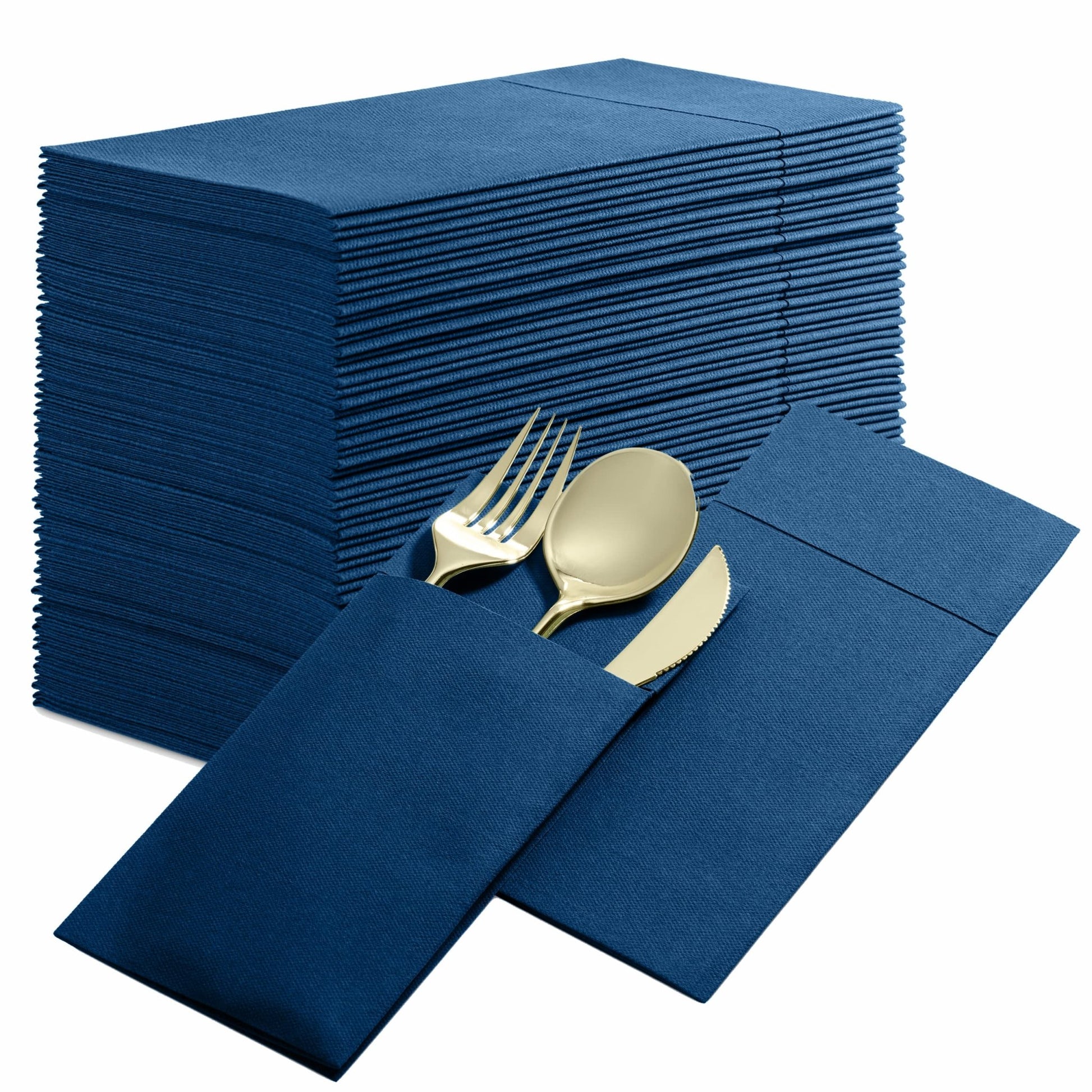 Disposable Linen-Feel Dinner Napkins with Pocket Napkins | Airlaid Paper, 16"x16" - Naptec Paper - BloominGoods