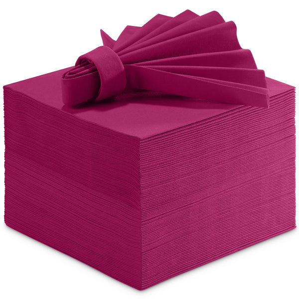 BG-CLLN-FUSH/50, Bright pink cocktail napkin stacked
