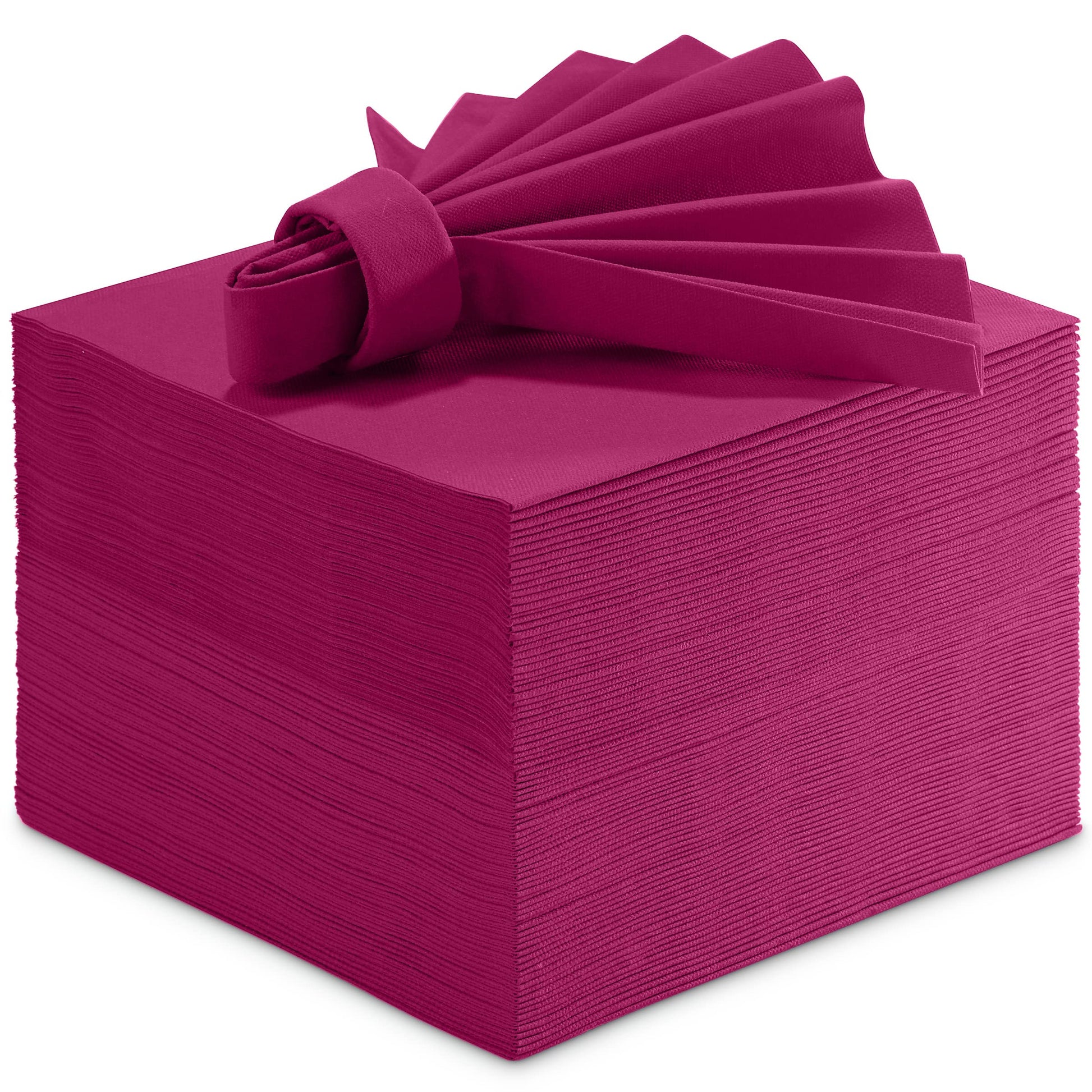 BG-CLLN-FUSH/50, Bright pink cocktail napkin stacked