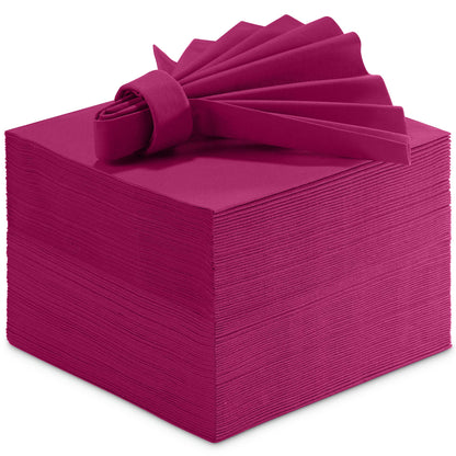 BG-CLLN-FUSH/50, Bright pink cocktail napkin stacked
