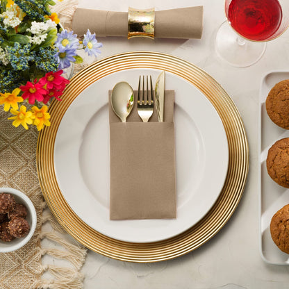 Disposable Linen-Feel Dinner Pocket Napkins | Airlaid Paper, 12"x16" - Naptec Paper - Servietto