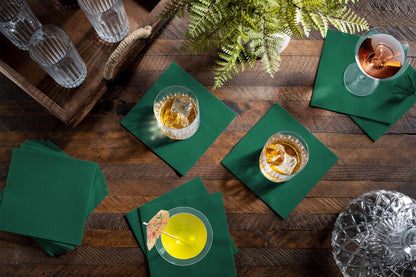 Disposable Linen-Feel Cocktail Napkins | Airlaid Paper, 8"x8" (unfolded), 100-Pack - Naptec Paper - BloominGoods