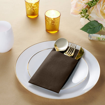 Disposable Linen-Feel Dinner Pocket Napkins | Airlaid Paper, 12"x16" - Naptec Paper - Servietto