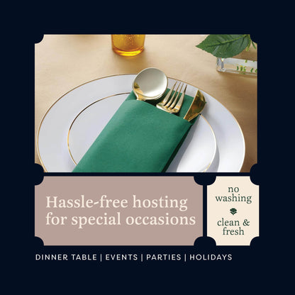 Disposable Linen-Feel Dinner Napkins with Pocket Napkins | Airlaid Paper, 16"x16"