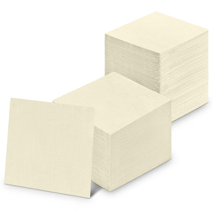 
NP-3PBN-CREM-300, 
NP-3PBN-CREM-3000, Disposable 3-Ply Cocktail Napkins | 5"x5", 300-Pack - Naptec Paper - Naperee