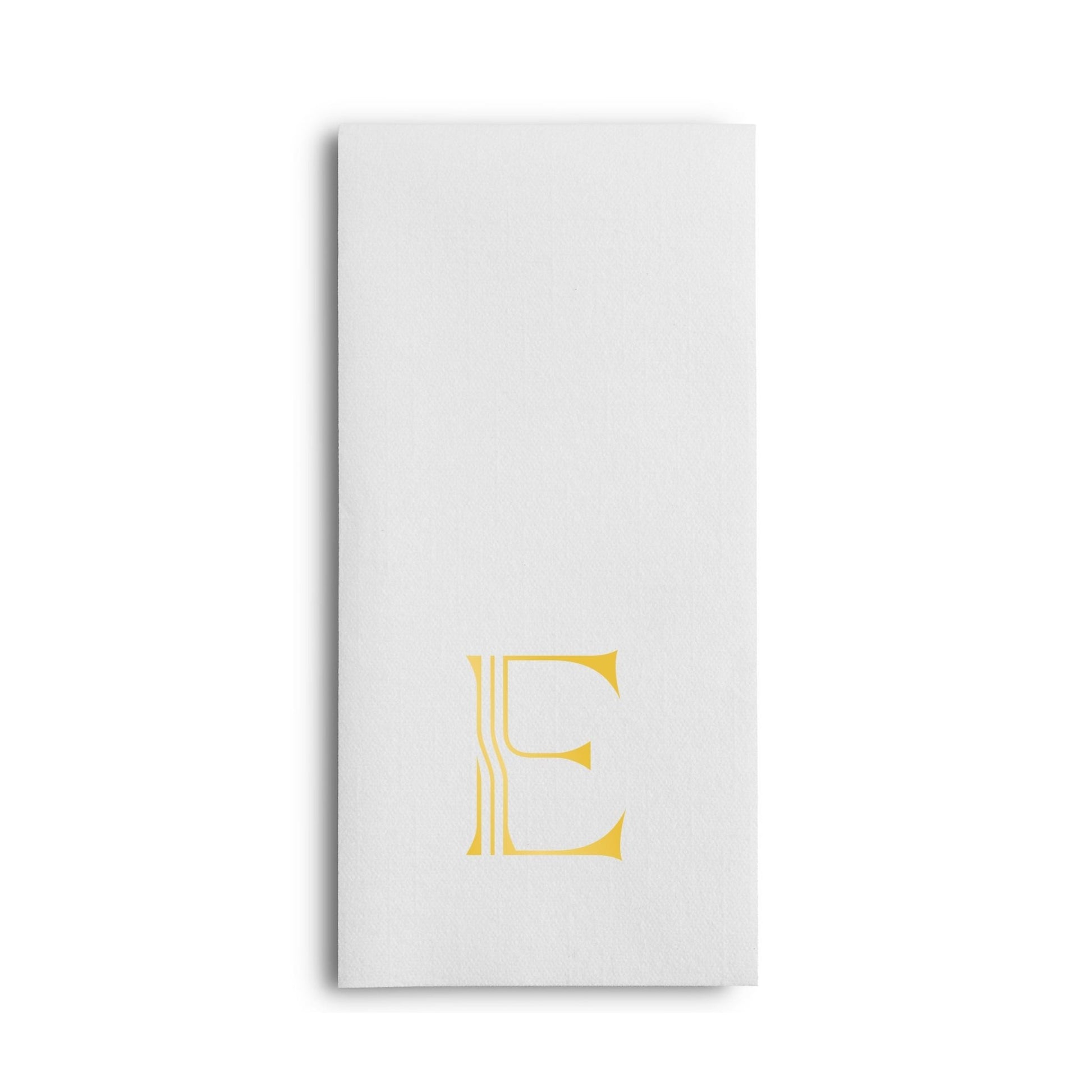 Disposable Linen-Feel White Guest Towel Napkins | Gold Foil Stamp Monogram, Airlaid Paper, 12"x17", 50-Pack - Naptec Paper - BloominGoods