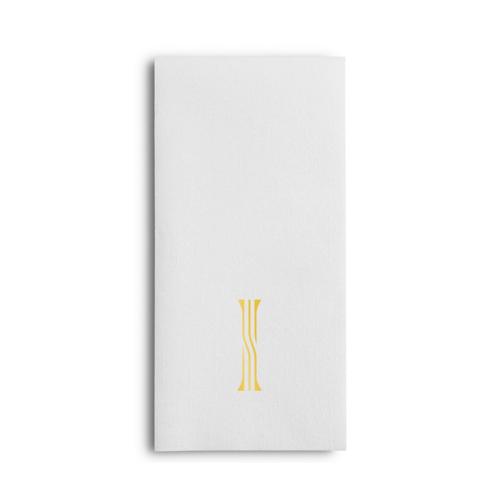 Disposable Linen-Feel White Guest Towel Napkins | Gold Foil Stamp Monogram, Airlaid Paper, 12"x17", 50-Pack - Naptec Paper - BloominGoods