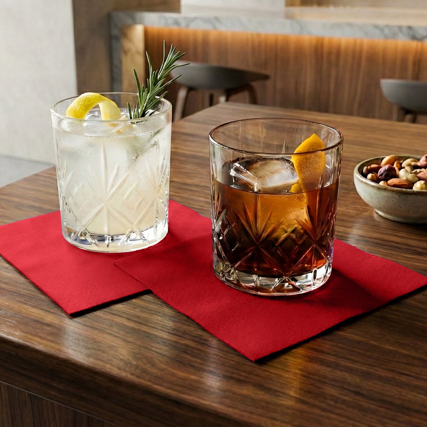 Disposable 3-Ply Cocktail Napkins | 5"x5", 300-Pack