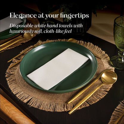 Disposable Linen-Feel Dinner Napkins, Book-Fold Style | Airlaid Paper, 16"x16"