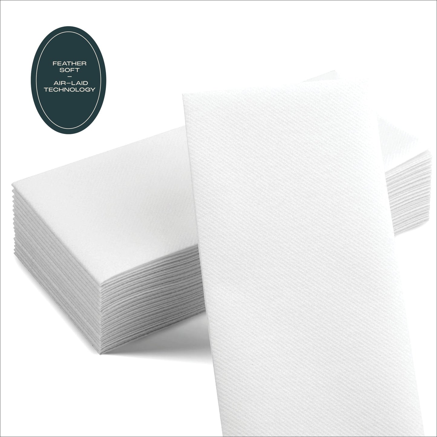 Disposable Linen-Feel Dinner Napkins, Book-Fold Style | Airlaid Paper, 16"x16"