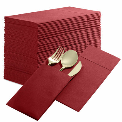 Disposable Linen-Feel Dinner Napkins with Pocket Napkins | Airlaid Paper, 16"x16" - Naptec Paper - BloominGoods